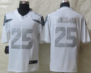 Nike Seahawks #25 Richard Sherman White Men's Stitched NFL Limited Platinum Jersey