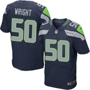 Nike Seahawks #50 K.J. Wright Steel Blue Team Color Men's Embroidered NFL Elite Jersey