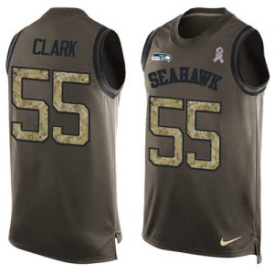 Nike Seahawks #55 Frank Clark Green Men's Stitched NFL Limited Salute To Service Tank Top Jersey
