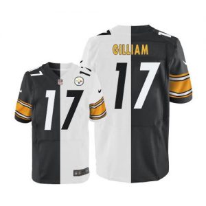Nike Steelers #17 Joe Gilliam White Black Men's Stitched NFL Elite Split Jersey