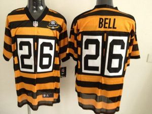 Nike Steelers #26 Le'Veon Bell Yellow Black Alternate 80TH Throwback Men's Stitched NFL Elite Jersey