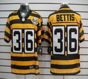 Nike Steelers #36 Jerome Bettis Yellow Black Alternate 80TH Throwback Men's Embroidered NFL Elite Jersey