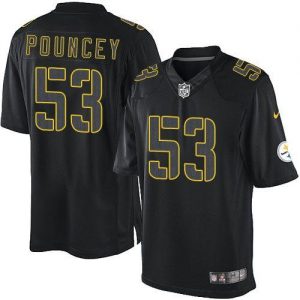 Nike Steelers #53 Maurkice Pouncey Black Men's Embroidered NFL Impact Limited Jersey