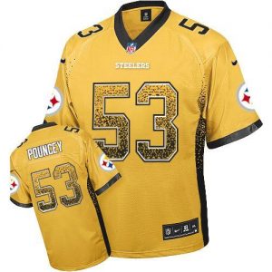Nike Steelers #53 Maurkice Pouncey Gold Men's Embroidered NFL Elite Drift Fashion Jersey