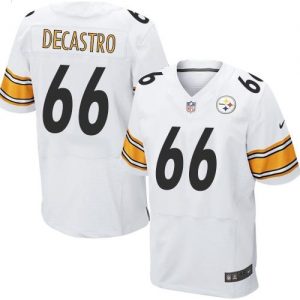 Nike Steelers #66 David DeCastro White Men's Stitched NFL Elite Jersey