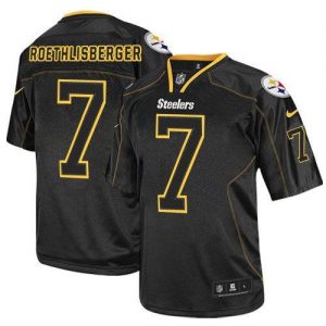 Nike Steelers #7 Ben Roethlisberger Lights Out Black Men's Embroidered NFL Elite Jersey