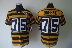 Nike Steelers #75 Joe Greene Yellow Black Alternate 80TH Throwback Men's Embroidered NFL Elite Jersey