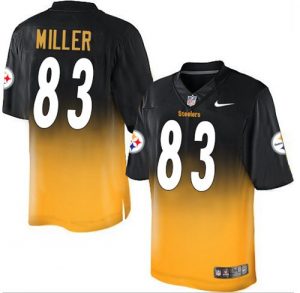 Nike Steelers #83 Heath Miller Black Gold Men's Stitched NFL Elite Fadeaway Fashion Jersey