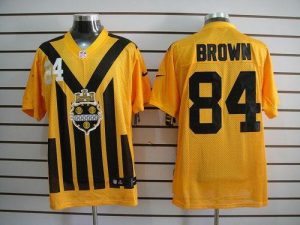 Nike Steelers #84 Antonio Brown Gold 1933s Throwback Men's Embroidered NFL Elite Jersey