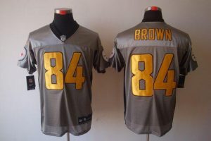 Nike Steelers #84 Antonio Brown Grey Shadow Men's Embroidered NFL Elite Jersey