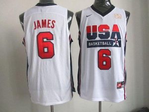 Nike Team USA #6 LeBron James White 2012 USA Basketball Retro Stitched NBA Jersey