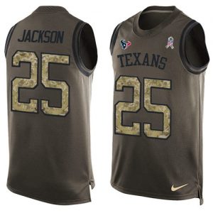 Nike Texans #25 Kareem Jackson Green Men's Stitched NFL Limited Salute To Service Tank Top Jersey