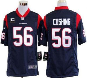 Nike Texans #56 Brian Cushing Navy Blue Team Color With C Patch Men's Embroidered NFL Game Jersey