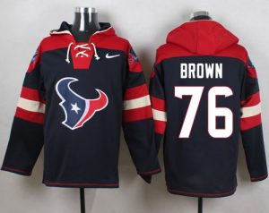Nike Texans #76 Duane Brown Navy Blue Player Pullover NFL Hoodie