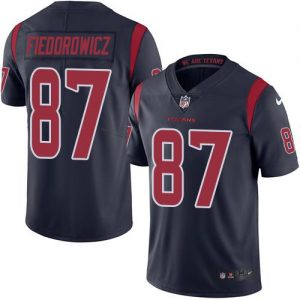 Nike Texans #87 C.J. Fiedorowicz Navy Blue Men's Stitched NFL Limited Rush Jersey
