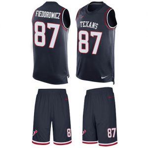 Nike Texans #87 C.J. Fiedorowicz Navy Blue Team Color Men's Stitched NFL Limited Tank Top Suit Jersey
