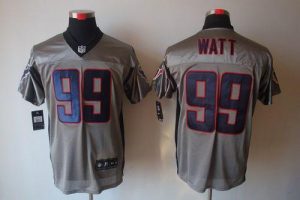 Nike Texans #99 J.J. Watt Grey Shadow Men's Embroidered NFL Elite Jersey