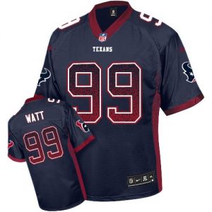Nike Texans #99 J.J. Watt Navy Blue Team Color Men's Embroidered NFL Elite Drift Fashion Jersey