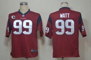 Nike Texans #99 J.J. Watt Red Alternate With C Patch Men's Embroidered NFL Game Jersey
