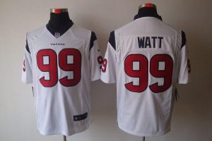 Nike Texans #99 J.J. Watt White Men's Embroidered NFL Limited Jersey