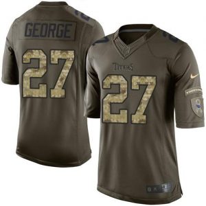 Nike Titans #27 Eddie George Green Men's Stitched NFL Limited Salute to Service Jersey