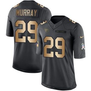 Nike Titans #29 DeMarco Murray Black Men's Stitched NFL Limited Gold Salute To Service Jersey