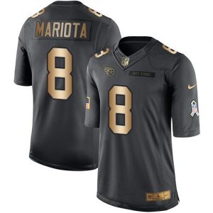 Nike Titans #8 Marcus Mariota Black Men's Stitched NFL Limited Gold Salute To Service Jersey