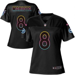 Nike Titans #8 Marcus Mariota Black Women's NFL Fashion Game Jersey