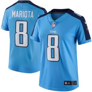 Nike Titans #8 Marcus Mariota Light Blue Women's Stitched NFL Limited Rush Jersey