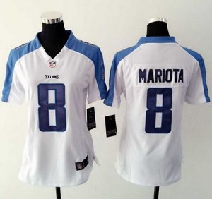 Nike Titans #8 Marcus Mariota White Women's Stitched NFL Elite Jersey