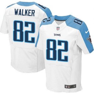 Nike Titans #82 Delanie Walker White Men's Stitched NFL Elite Jersey