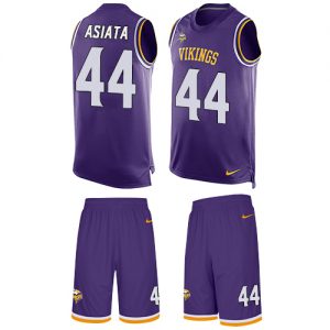 Nike Vikings #44 Matt Asiata Purple Team Color Men's Stitched NFL Limited Tank Top Suit Jersey