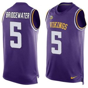 Nike Vikings #5 Teddy Bridgewater Purple Team Color Men's Stitched NFL Limited Tank Top Jersey