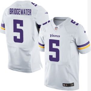 Nike Vikings #5 Teddy Bridgewater White Men's Stitched NFL Elite Jersey
