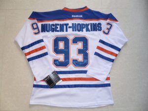 Oilers #93 Nugent-Hopkins White Embroidered NHL Jersey