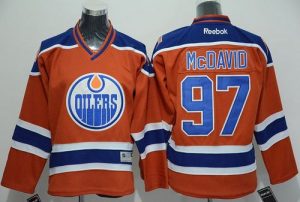 Oilers #97 Connor McDavid Orange Stitched Youth NHL Jersey