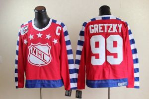 Oilers #99 Wayne Gretzky Red All Star CCM Throwback 75TH Embroidered NHL Jersey