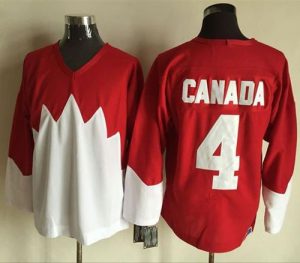 Olympic CA. #4 Canada Red White 1972 Commemorative CCM Stitched NHL Jersey