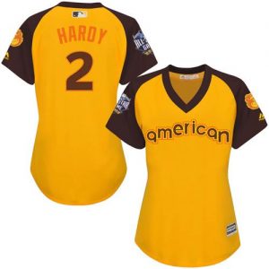Orioles #2 J.J. Hardy Gold 2016 All-Star American League Women's Stitched MLB Jersey