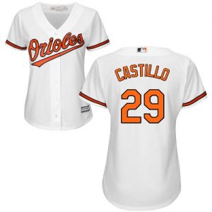 Orioles #29 Welington Castillo White Home Women's Stitched MLB Jersey