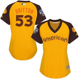 Orioles #53 Zach Britton Gold 2016 All-Star American League Women's Stitched MLB Jersey