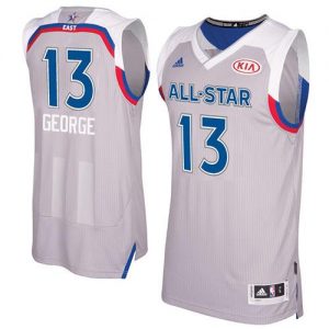 Pacers #13 Paul George Gray 2017 All Star Stitched NBA Jersey