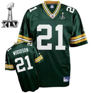 Packers #21 Charles Woodson Green Super Bowl XLV Embroidered NFL Jersey