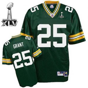 Packers #25 Ryan Grant Green Super Bowl XLV Embroidered NFL Jersey