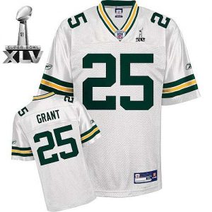 Packers #25 Ryan Grant White Super Bowl XLV Embroidered NFL Jersey