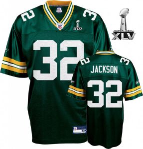 Packers #32 Brandon Jackson Green Super Bowl XLV Embroidered NFL Jersey