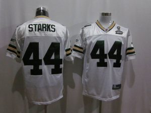 Packers #44 James Starks White Super Bowl XLV Embroidered NFL Jersey