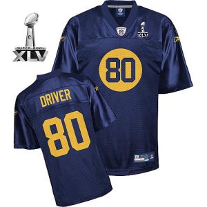 Packers #80 Donald Driver Blue Super Bowl XLV Embroidered NFL Jersey