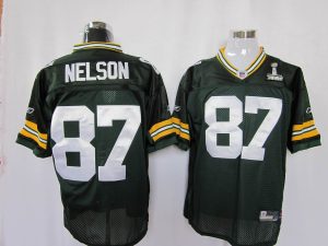Packers #87 Jordy Nelson Green Super Bowl XLV Embroidered NFL Jersey