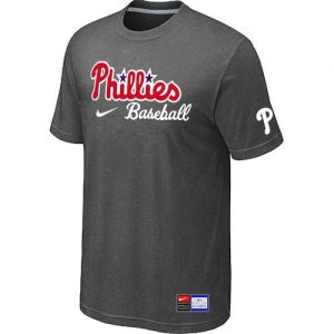 Philadelphia Phillies Nike Short Sleeve Practice MLB T-Shirts Crow Grey